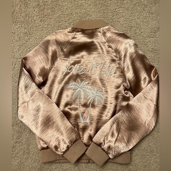 Rose Gold Tone It Up Bomber Jacket - Picture 1 of 4